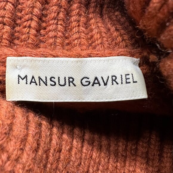 Mansur Gavriel Heavy Knit Women's Merino Wool Turtleneck Sweater Size M - Picture 4 of 6